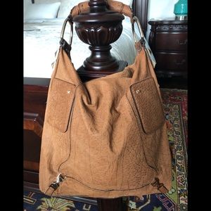 Ann Taylor Western Suede Bag with Gold Hardware